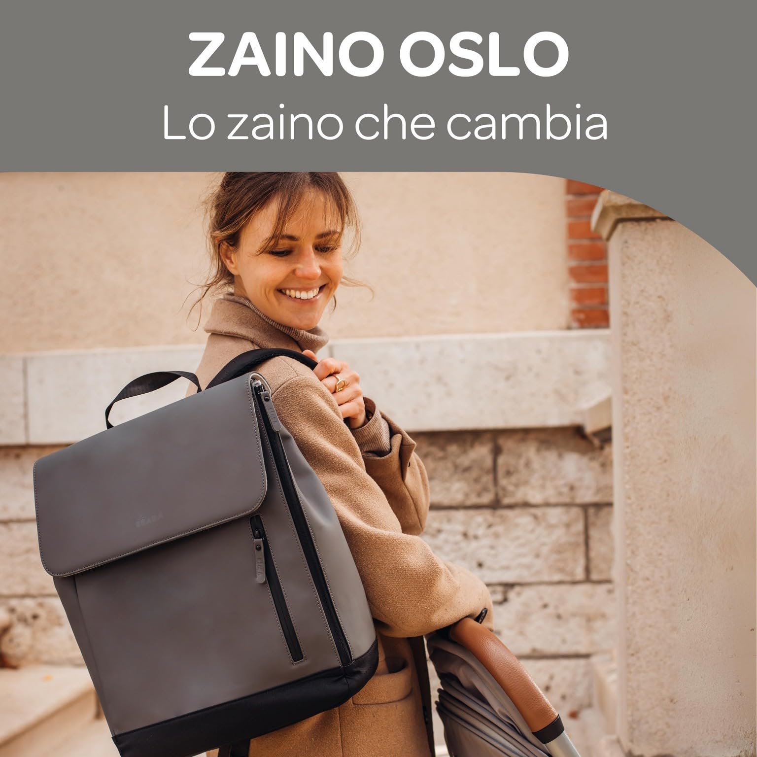 BÉABA, Borsa Fasciatoio, Zaino, Impermeabile, 11 tasche, Fasciatoio, Gomma riciclata, Traspirante, Manici e Schienale Imbottiti, Tasca Ssolante, PC17 pollici, 19L, Borsa Oslo, Antracite