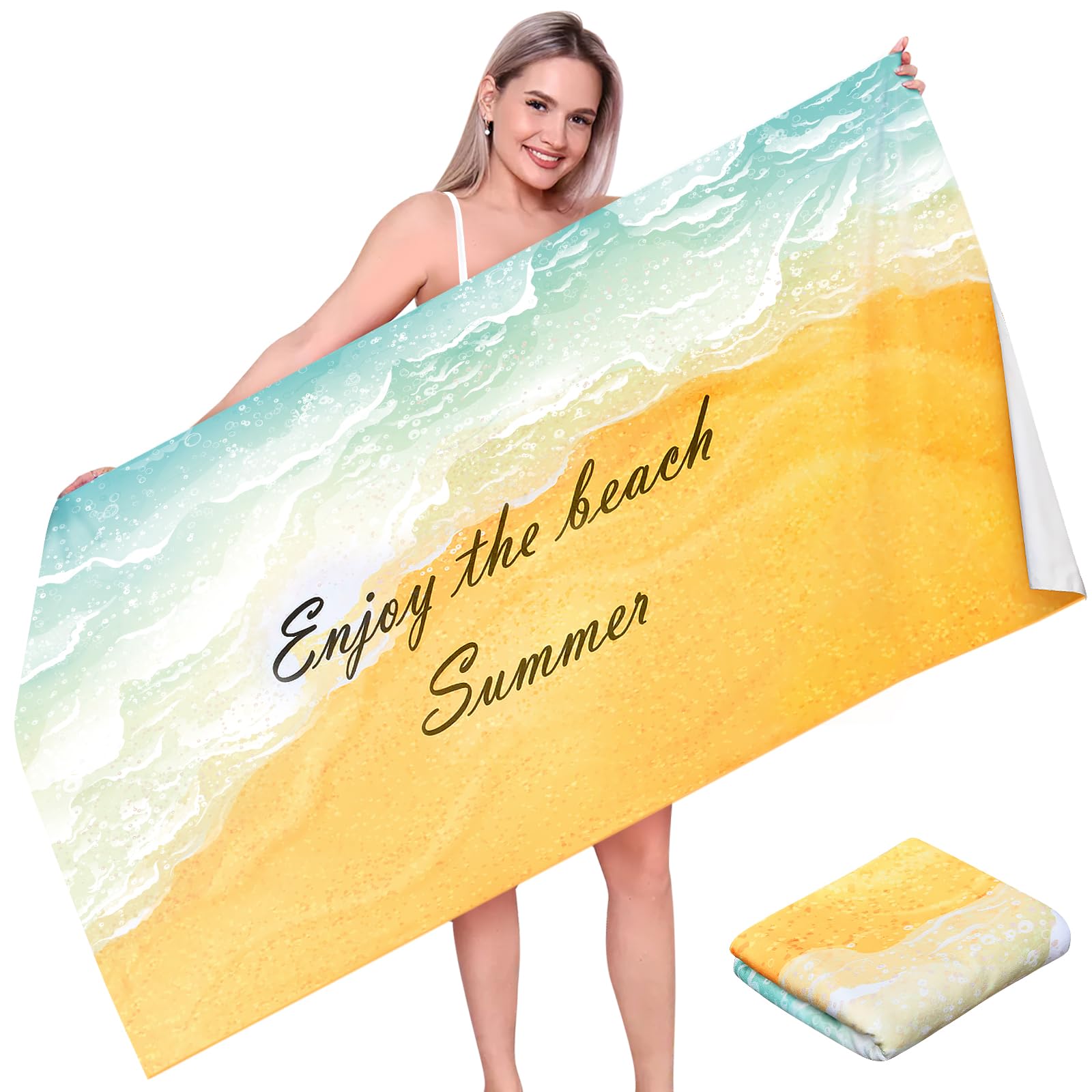 VOBUKE Toalla de Playa Microfibra Grande Secado Rápido 180x90cm Toallas Playa Grande Antiarena Toalla Baño para Mujer Toalla Sin Arena Súper Ligera Pareo Playa para Piscina Camping Picnic Yoga Viaje