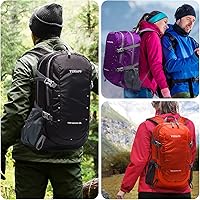 Vista 6 de Mochila ligera plegable de 40 litros, mochila de viaje plegable de nailon Ripstop, mochila de senderismo plegable para exteriores (morado)