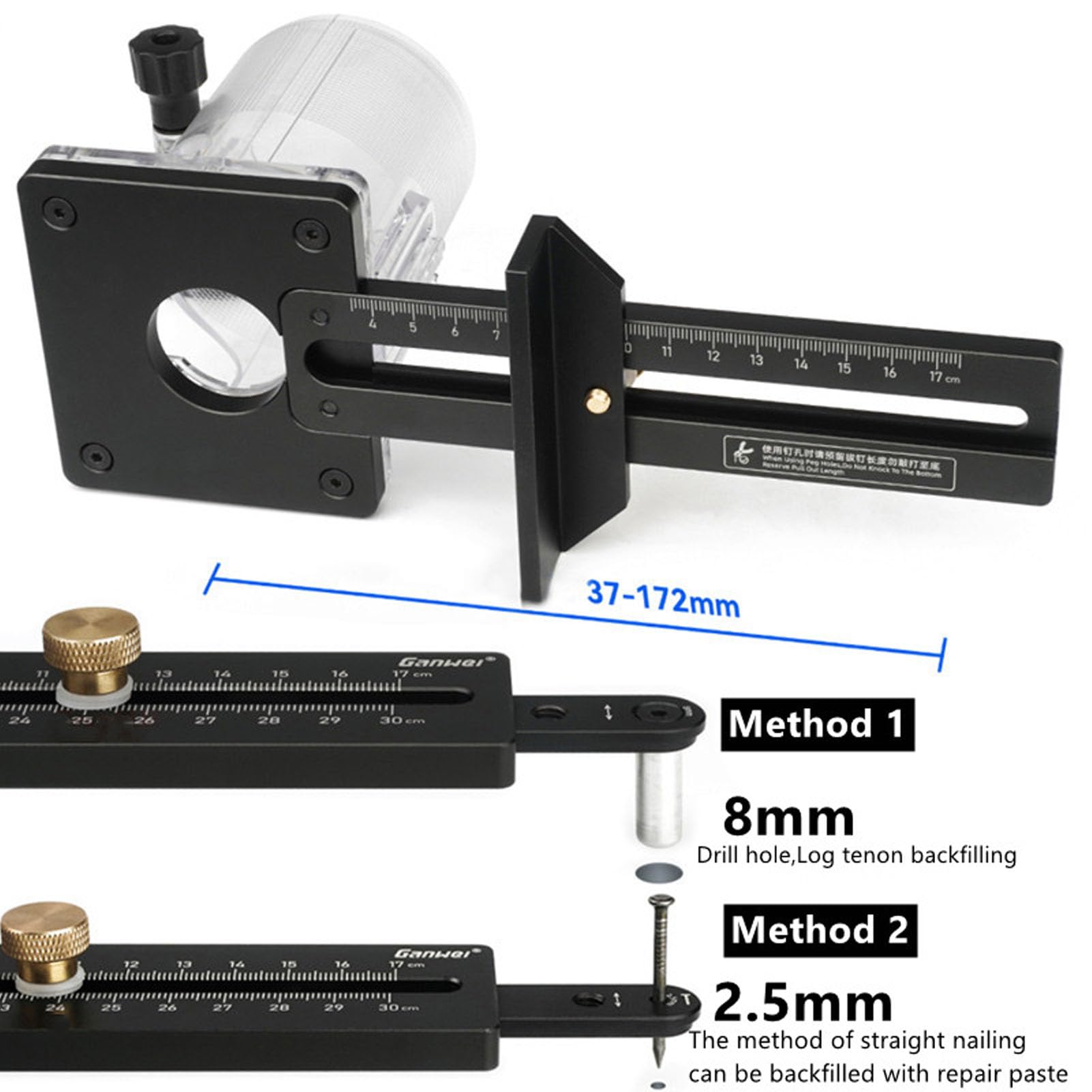 Maschera per Fresa Circolare, Base per Fresatrice per Legno CNC Perno 8 Mm Fori per Chiodi 2,5 Mm Base per Scanalatura Circolare per Fresatura per Fresatrice per Legno con
