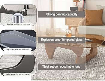 Amazon｜N/A 三角形のガラストップセンターテーブル、ミッド