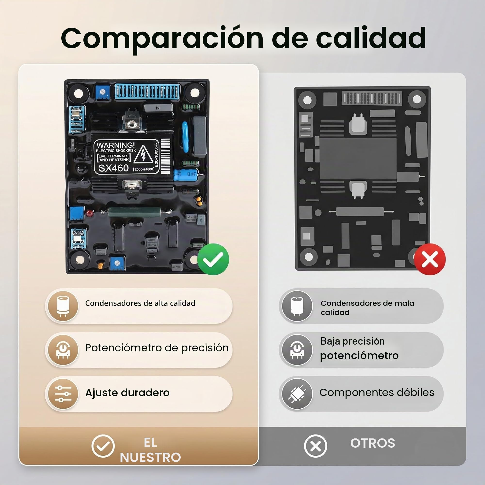 SX460 Regulador de Voltaje Automático AVR Junta Reguladora para Generador