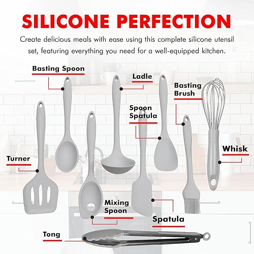 Miniatura 4 de Chef Craft - Juego de herramientas y utensilios de cocina de silicona de alta calidad, antiarañazos, soporta temperaturas de hasta 450 F, sin BPA,