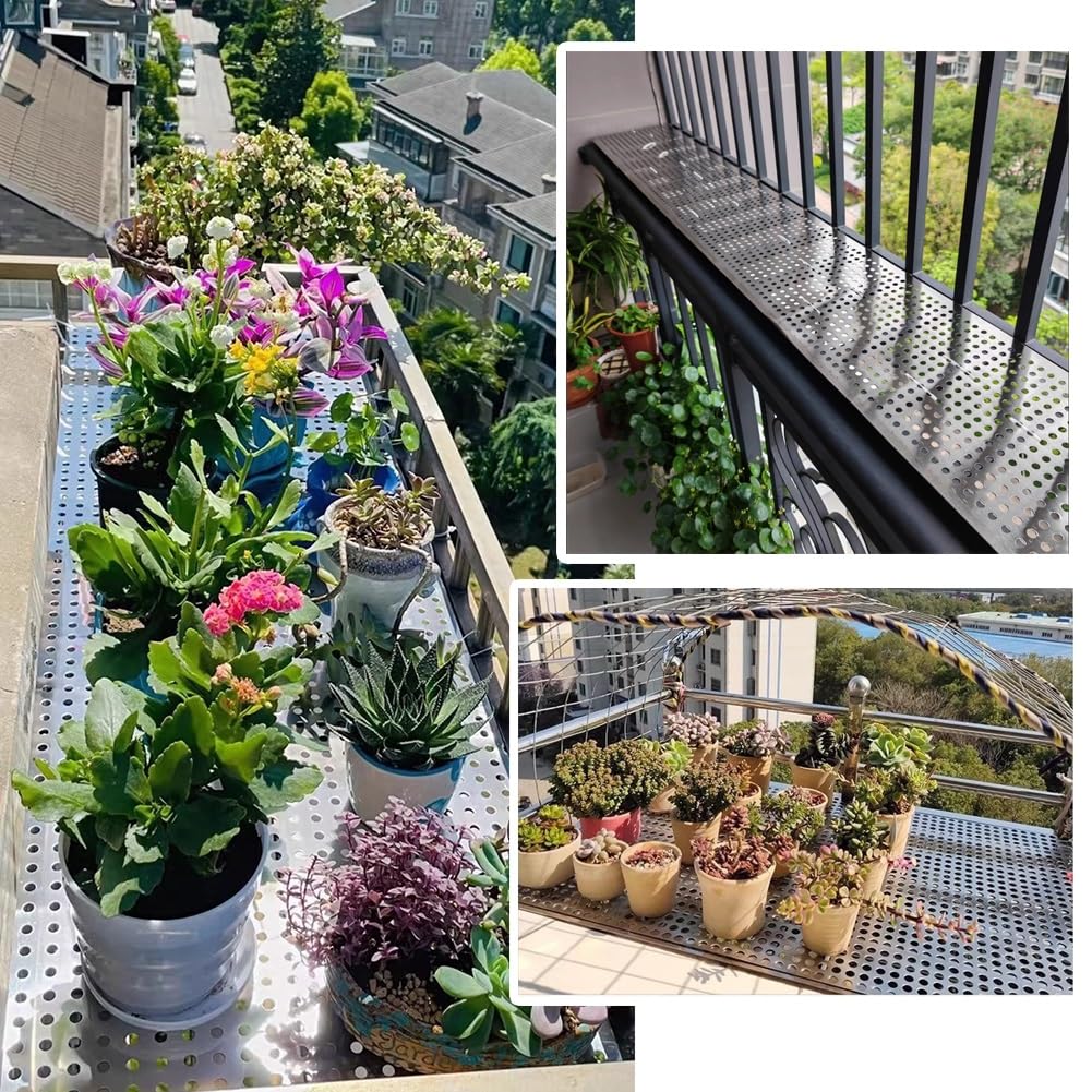 Arkusze siatkowe, perforowana blacha ze stali nierdzewnej 304, metalowa siatka ochronna na balkon, siatka dekoracyjna do ogrodu, na taras, taras, projekty zewnętrzne (22 x 100 cm)
