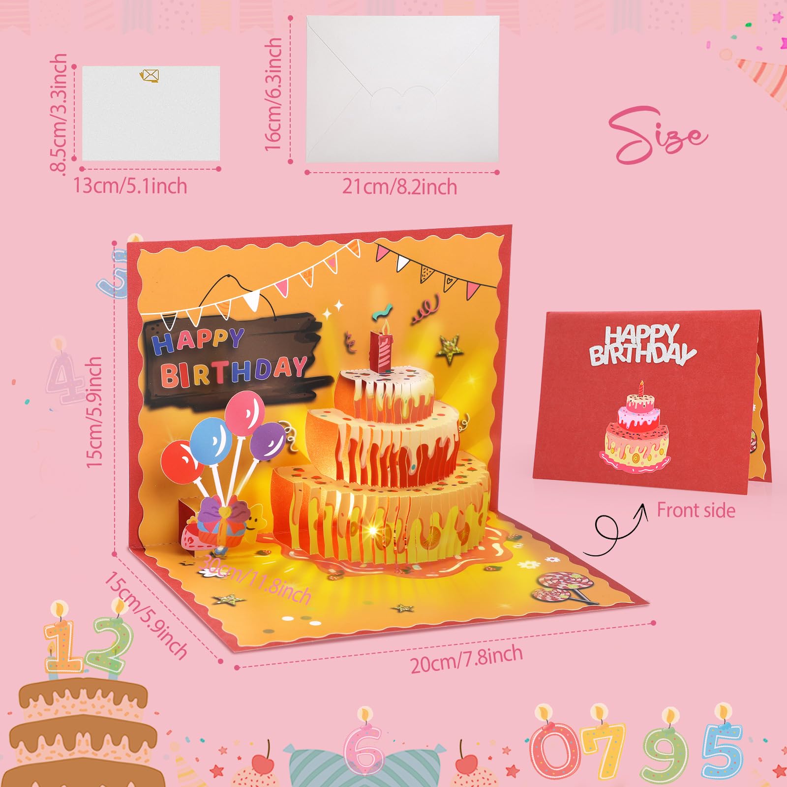 Carte D'Anniversaire Musicale 3D Avec LED - Carte Pop-Up Qui S'Allume Et Joue De La Musique - Cadeau Original