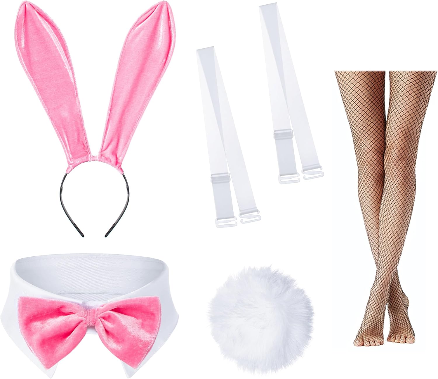 Women Velvet Bunny Costume Bunny Girl Suit Costume Senpai Cosplay One Piece Bodysuit Stockings Set - Image 4