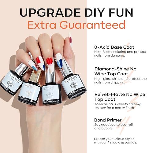 Miniatura 6 de modelones Juego de 32 esmaltes de uñas de gel, 28 colores para todas las estaciones, base que no se limpia, capa superior brillante y mate e