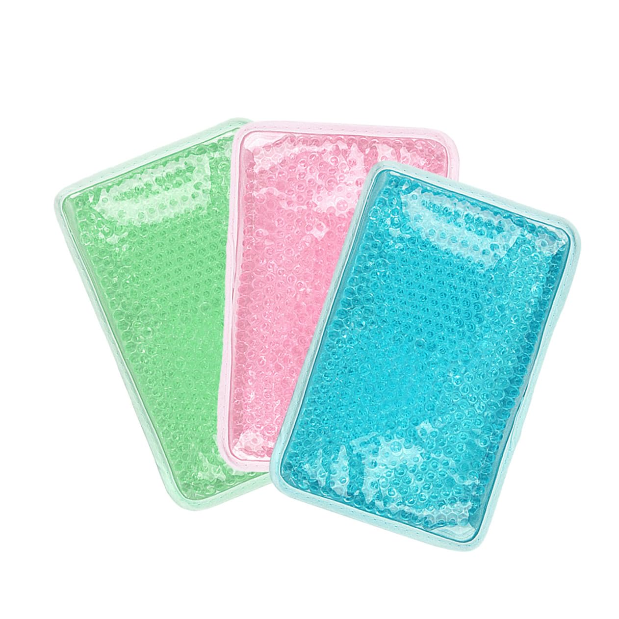 Garneck 3 Pezzi Impacchi in Gel Riutilizzabili per Trattamento Freddo e Caldo, Cuscino Refrigerante in PVC e Cristallo per Dolori a Schiena e Spalle