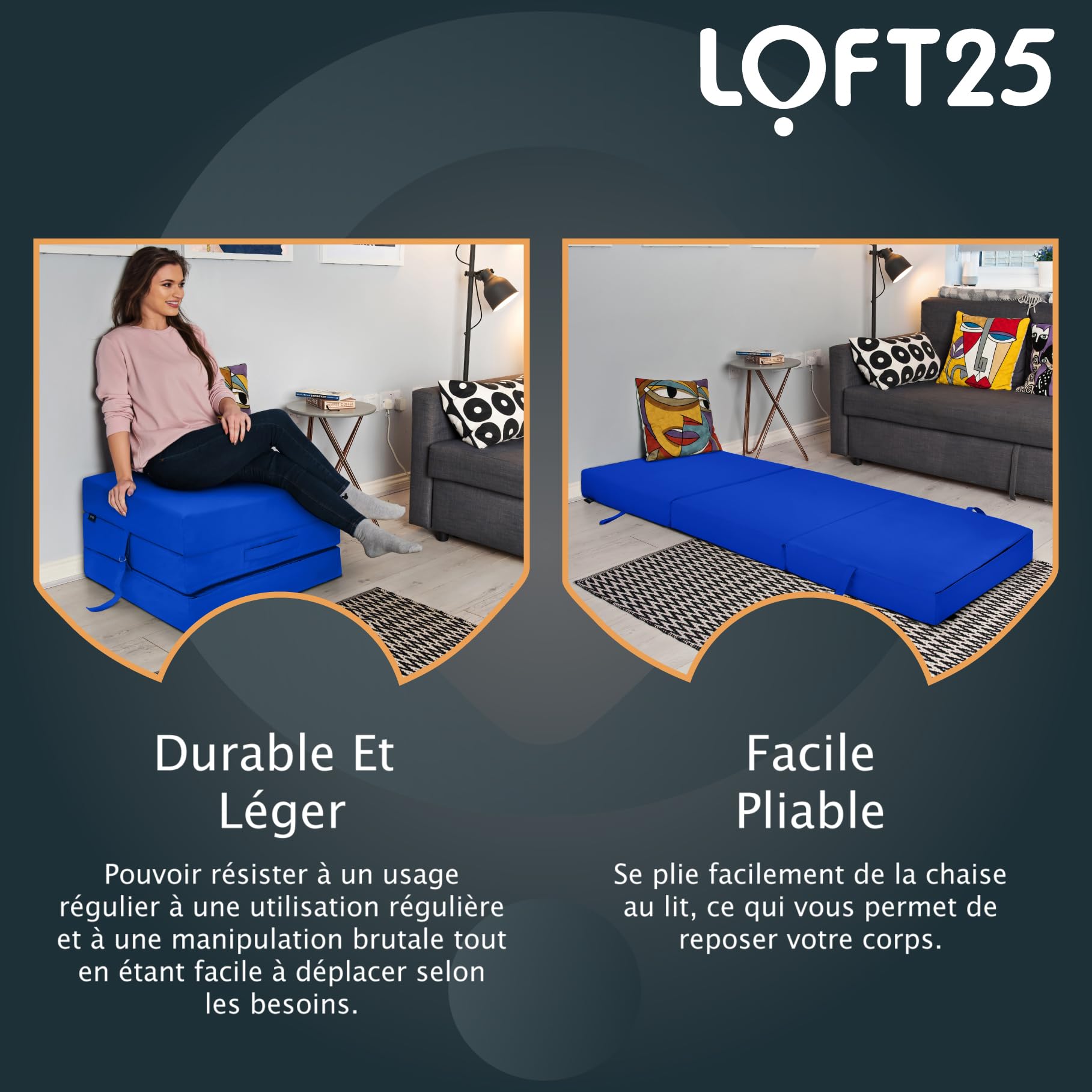Loft 25 Fluwelen Opvouwbare Kubus Z-Matras | Kinder Gasten Woonkamer Slaapkamer | Comfortabele Duurzame Lichtgewicht Sofa Stoel | Comfortabele Poef Futon Loft 25 Fluwelen Opvouwbare Kubus Z-Matras | Kinder Gasten Woonkamer Slaapkamer | Comfortabele Duurzame Lichtgewicht Sofa Stoel | Comfortabele Poef Futon