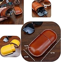 Vista 8 de Funda de cuero para gafas de sol vintage para hombres y mujeres miope, gafas de sol, viaje, caja de almacenamiento antiaplastamiento