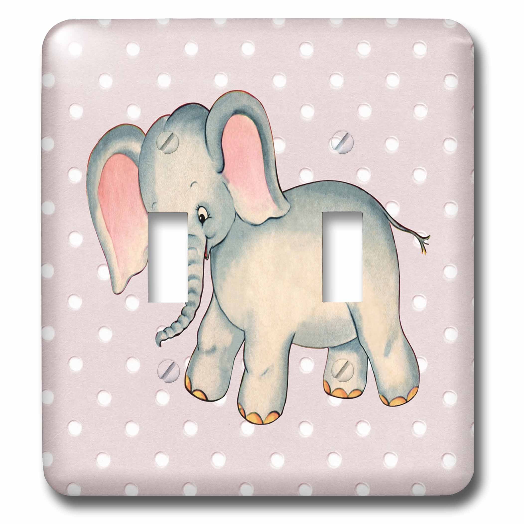 Interrupteur à bascule motif éléphant rétro 3D Rose lsp_237077_2 plaque murale multicolore