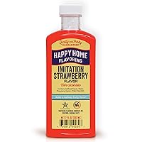 Vista 1 de Happy Home Sabor de fresa de imitación, sin alcohol, certificado Kosher, 7 onzas.