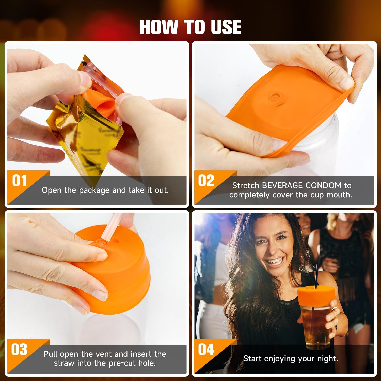 Drink Protection Cover | 100% Silicone and Reusable, Perfect for Parties, Bars or Clubs, Fits All Cup Sizes | Stop Worrying About Beverage Safety (6 Colors) - Image 6