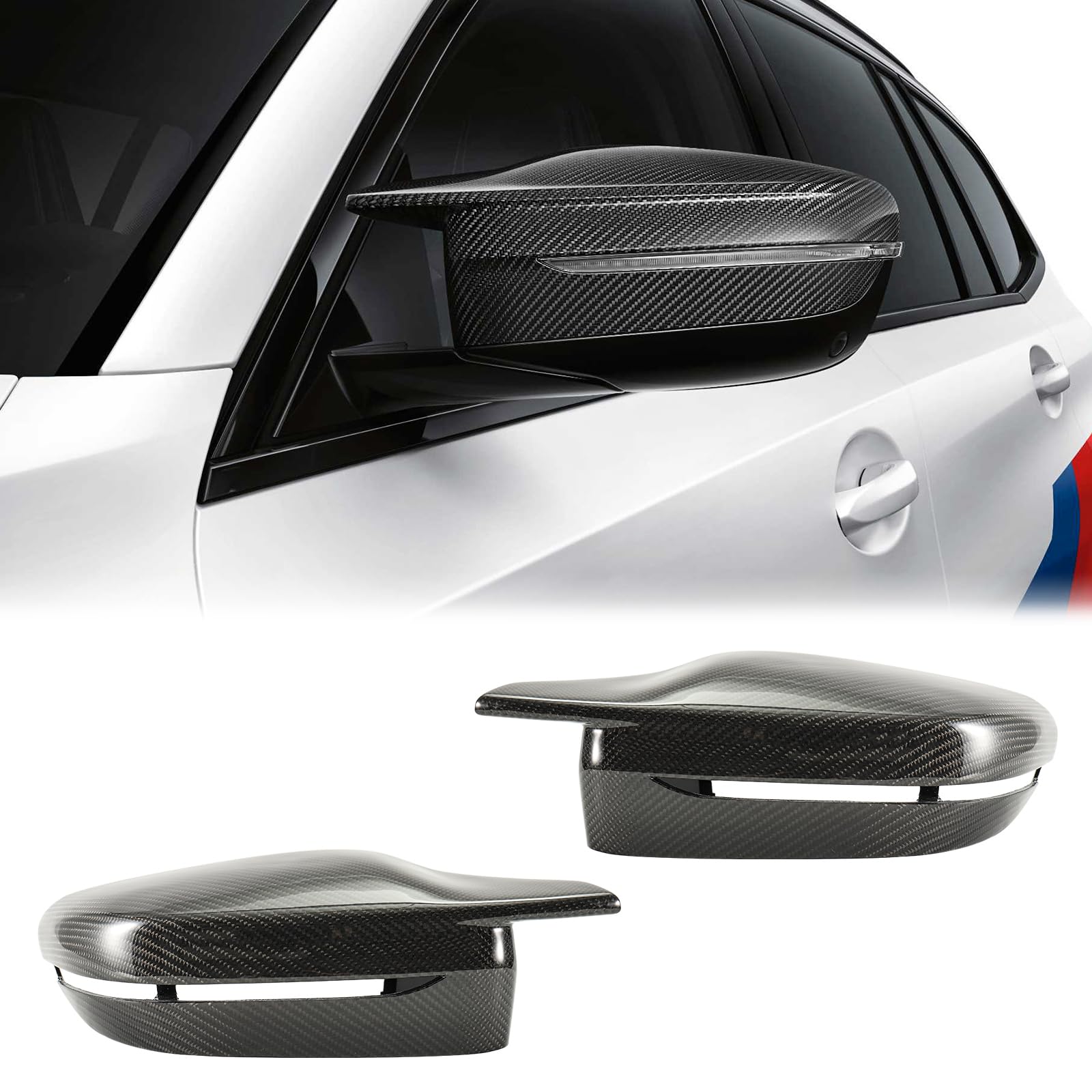 Photo 1 of Fancemot Real Carbon Fiber Side Mirror Cap Cover Compatible with BMW G42 230i M240i, G20 330i M340i, G22/G23/G26 430i M440i, G30 530i 540i M550i, G12 740i 750i, G14/G15/G16 840i, i4