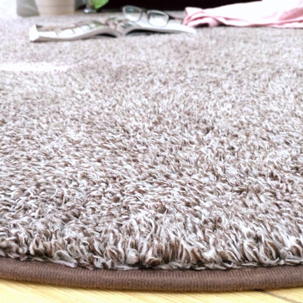 FANSU Tapis Rond Interieur Chambre à Coucher Salon Paillasson D'Entrée Décorent, Tapis En Peluche Courte Anti Slip Absorbant Antidérapant Lavable (120cm,Vert Olive