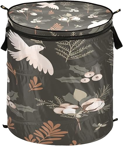 bag totes foldable bins with lids for organizing for blanket Christmas Pattern Vintage Pigeon,sacos para ropa sucia