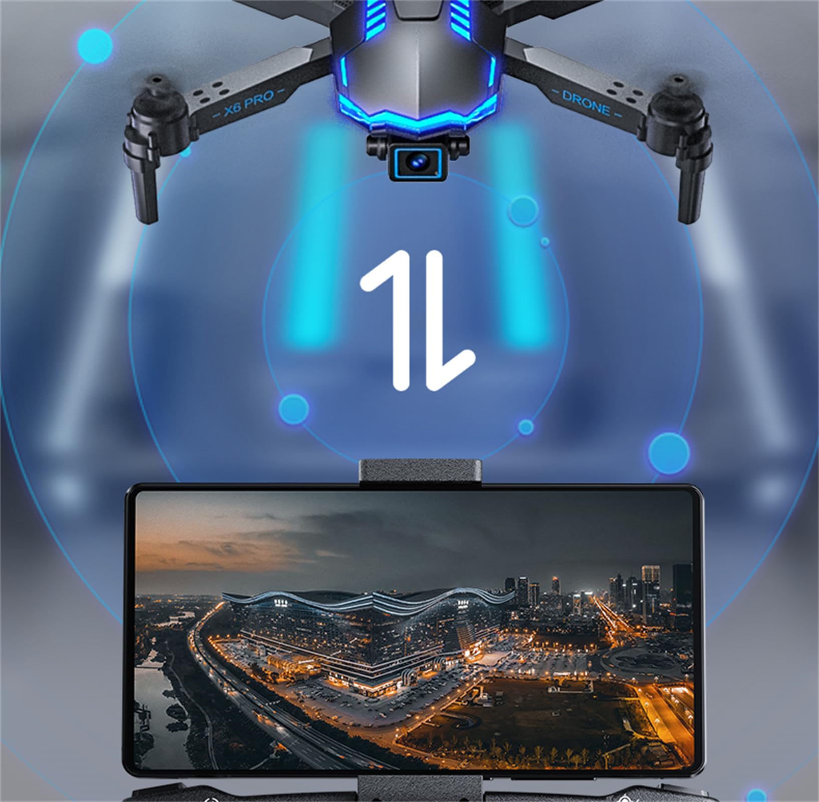 Drone X6 Fotografia Aerea ad Alta Definizione Posizionamento del Flusso Ottico Doppia Fotocamera 4k Evitamento degli Ostacoli su Tre Lati Altezza Fissa