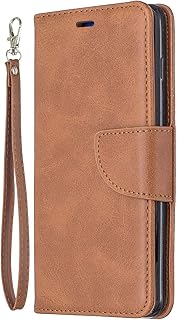 KRjcsfhy Realme C55 Case, Shock-Absorption Business Flip Phone Case PU Leather Notebook Wallet with Magnetic Stand Card Holders Folio Soft TPU Bumper Protective Cover for Realme C55 brown