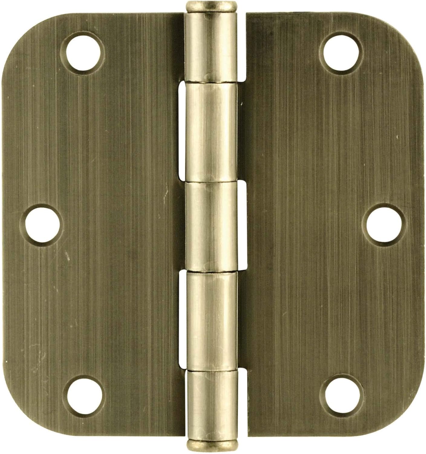 Emtek 91033 3.5" x 3.5" Plain Bearing 5/8" Radius Corners Mortise Hinge - Pair, Pewter