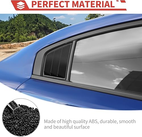 Miniatura 4 de Persianas laterales compatibles con Dodge Charger 2011-2021 SXTGTRTSRTSRT Hellcat WidebodyScat Pack (negro A)