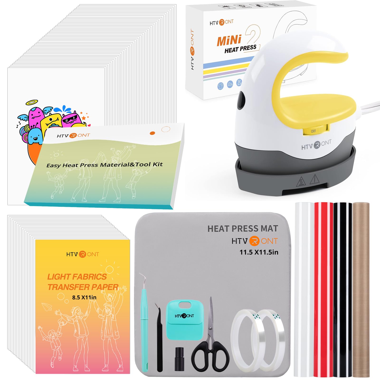 Minimáquina de prensado térmico HTVRONT, accesorios para prensado térmico