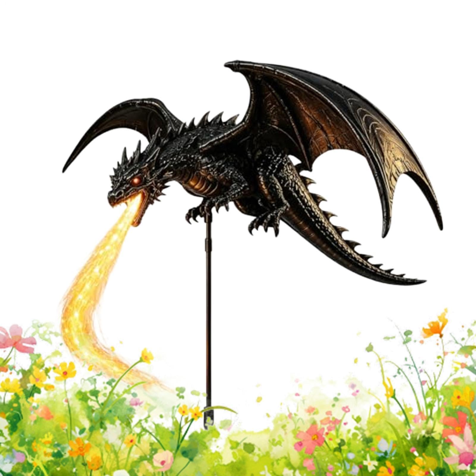 da Esterno a Paletto Illuminazione decorativa della figurina di drago e