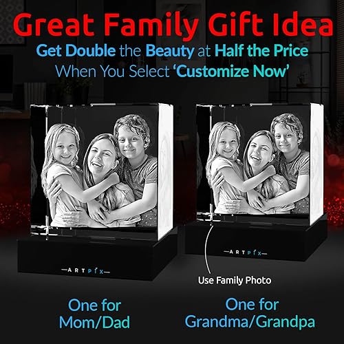 Miniatura 2 de ArtPix 3D Foto de cristal, regalos personalizados con tu propia foto para papá, mamá, hombres, mujeres, imagen grabada con láser 3D, cristal