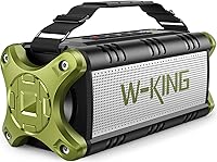 W-KING D8 90W Bluetooth Speaker: Dual Subwoofers, IPX6 Waterproof, 40H Playtime, Booming Bass for Outdoor Parties & Beach