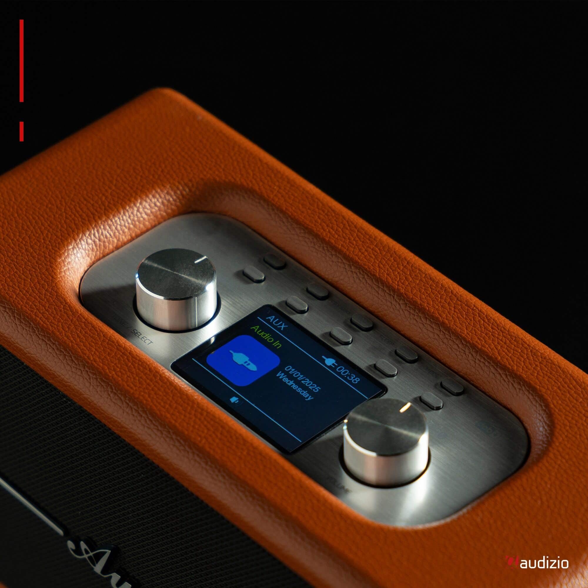 Audizio Tune60 Radio DAB+/FM Bluetooth Vintage Design Lettore USB SD Display LCD Sveglia Digitale Portatile AC Batterie
