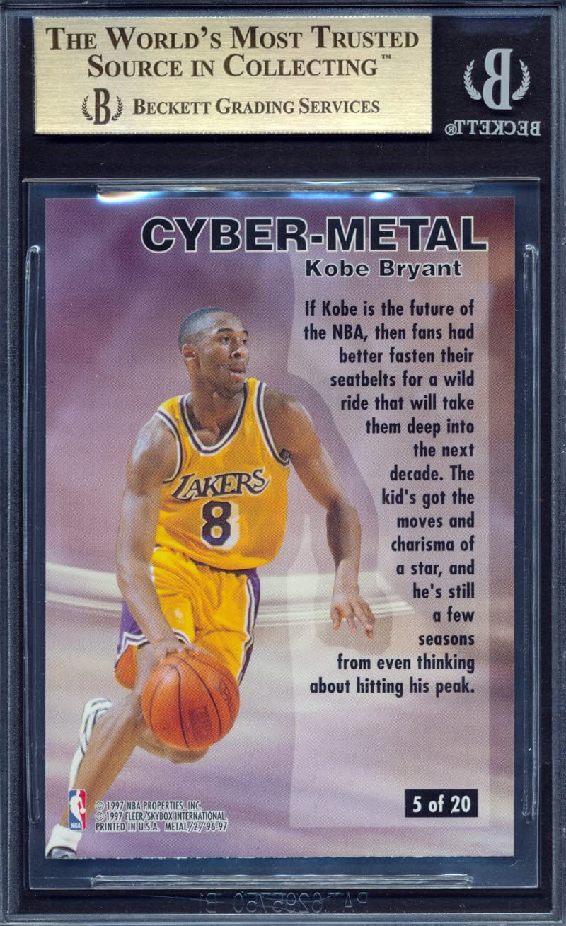 Amazon.com: 1996-97 Metal Cyber-Metal #5 Kobe Bryant Rookie Card 