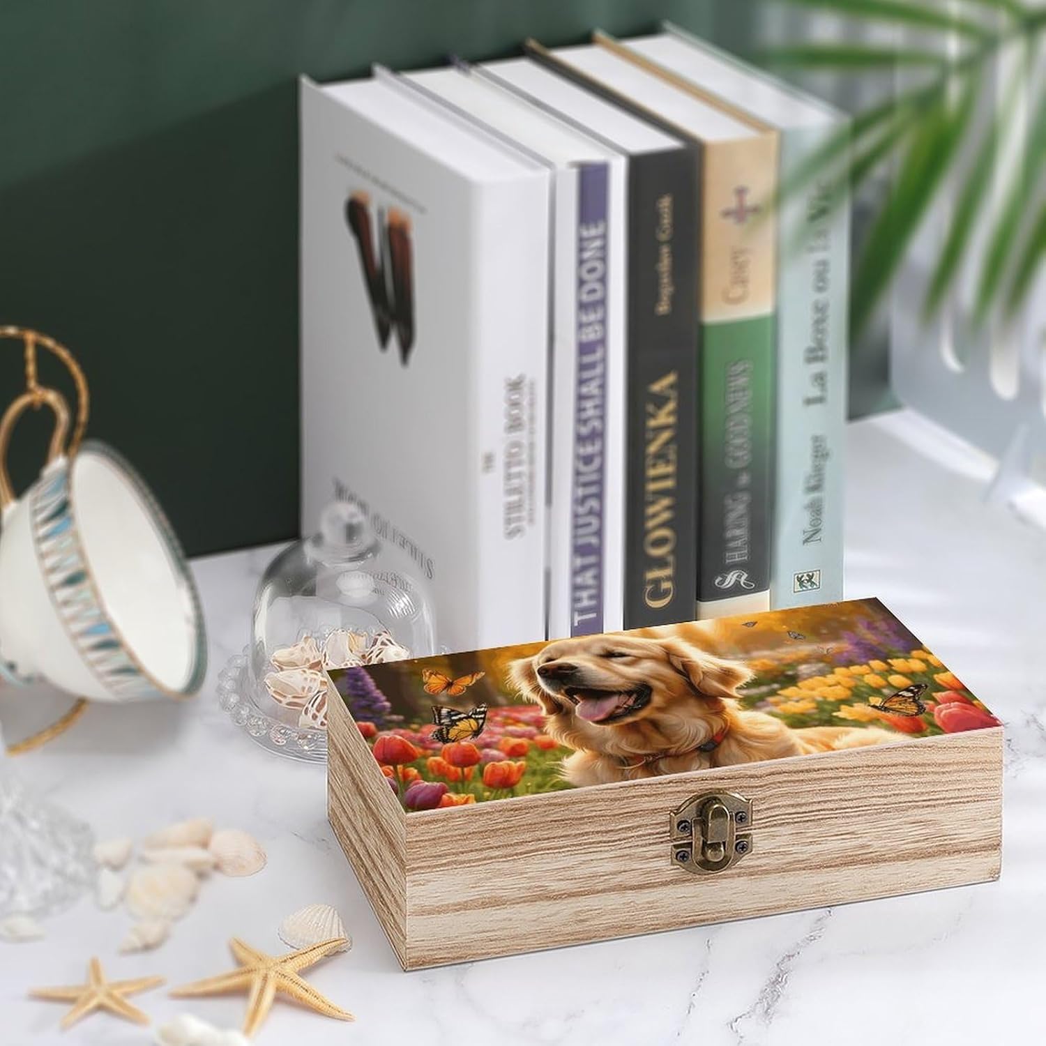 Golden Retriever Wooden Keepsake Box Wood Storage Memory Box image 4