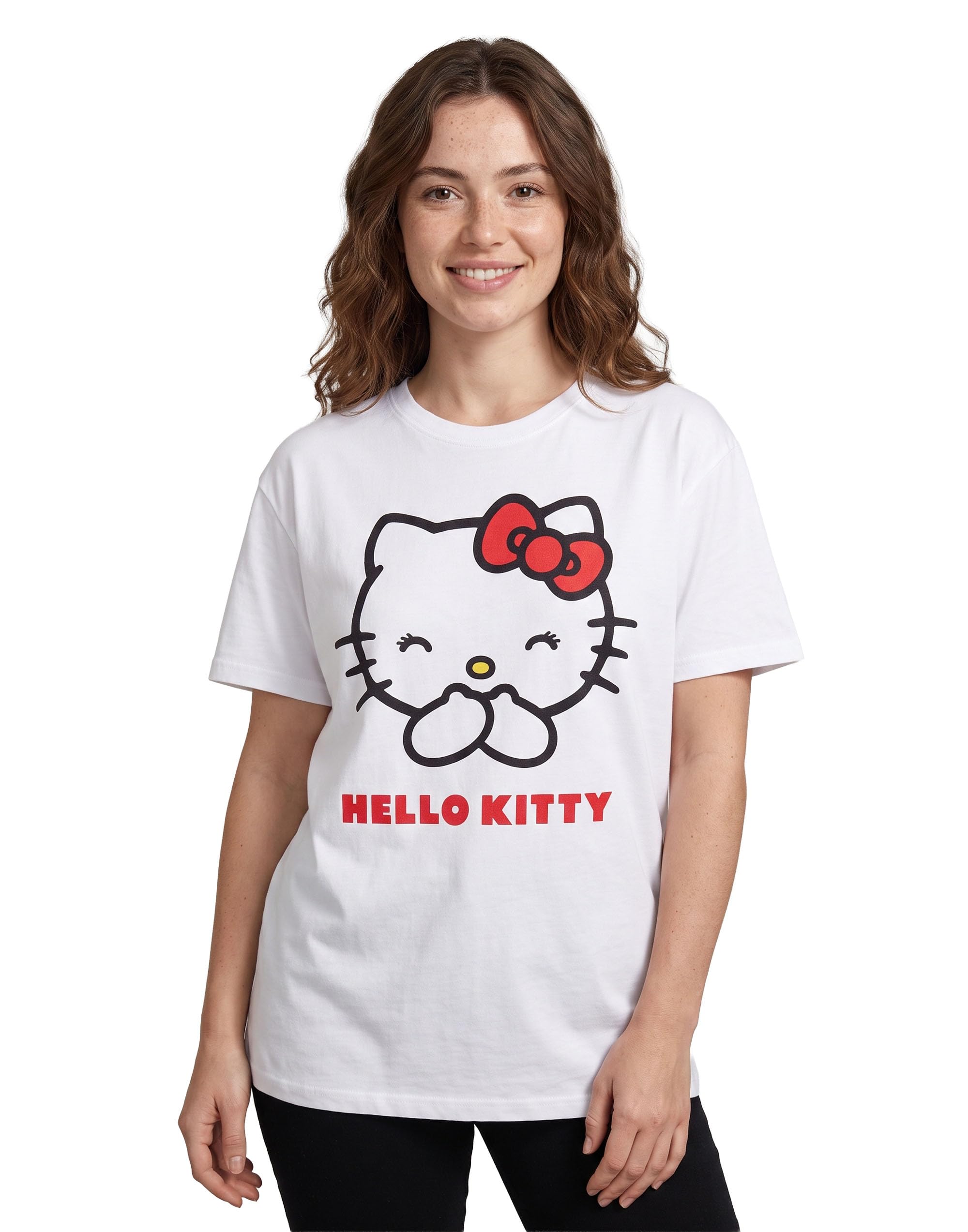 Hello Kitty (X-Large) Short Sleeved T-Shirt (Womens White)