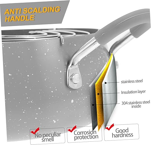 Miniatura 7 de DECHOUS Olla de salsa para freír papas fritas, freidora de pescado, mini sartén profunda, sartén de hierro con colador, sartén de acero inoxidable,