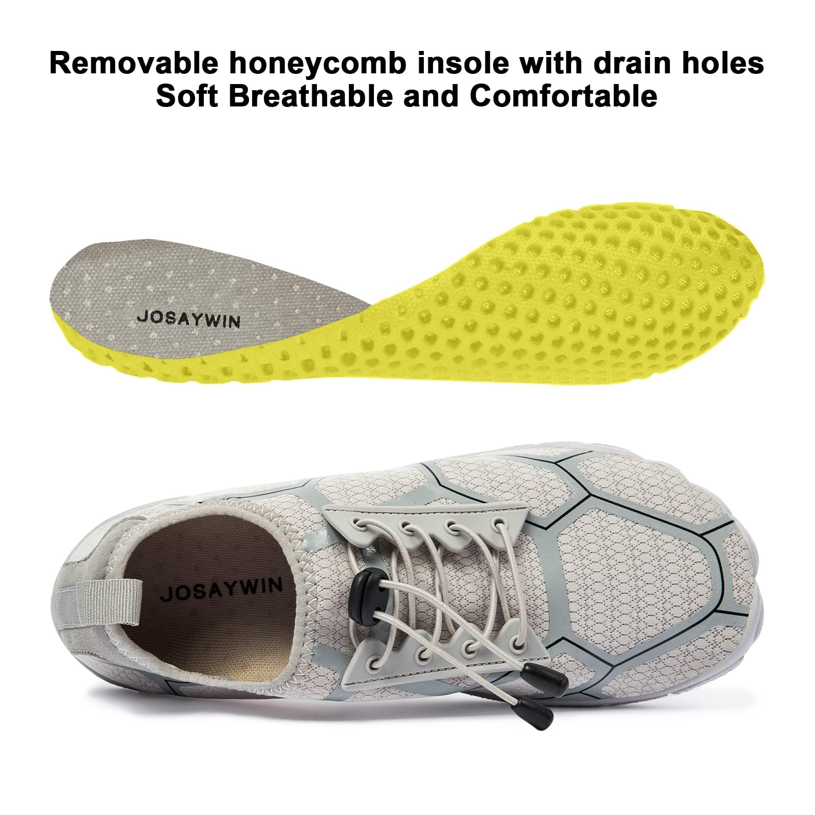 WOTTE Scarpe da acqua da uomo, ad asciugatura rapida, leggere, traspiranti, per la spiaggia, pesca, yoga, immersioni, surf, taglia 40-50