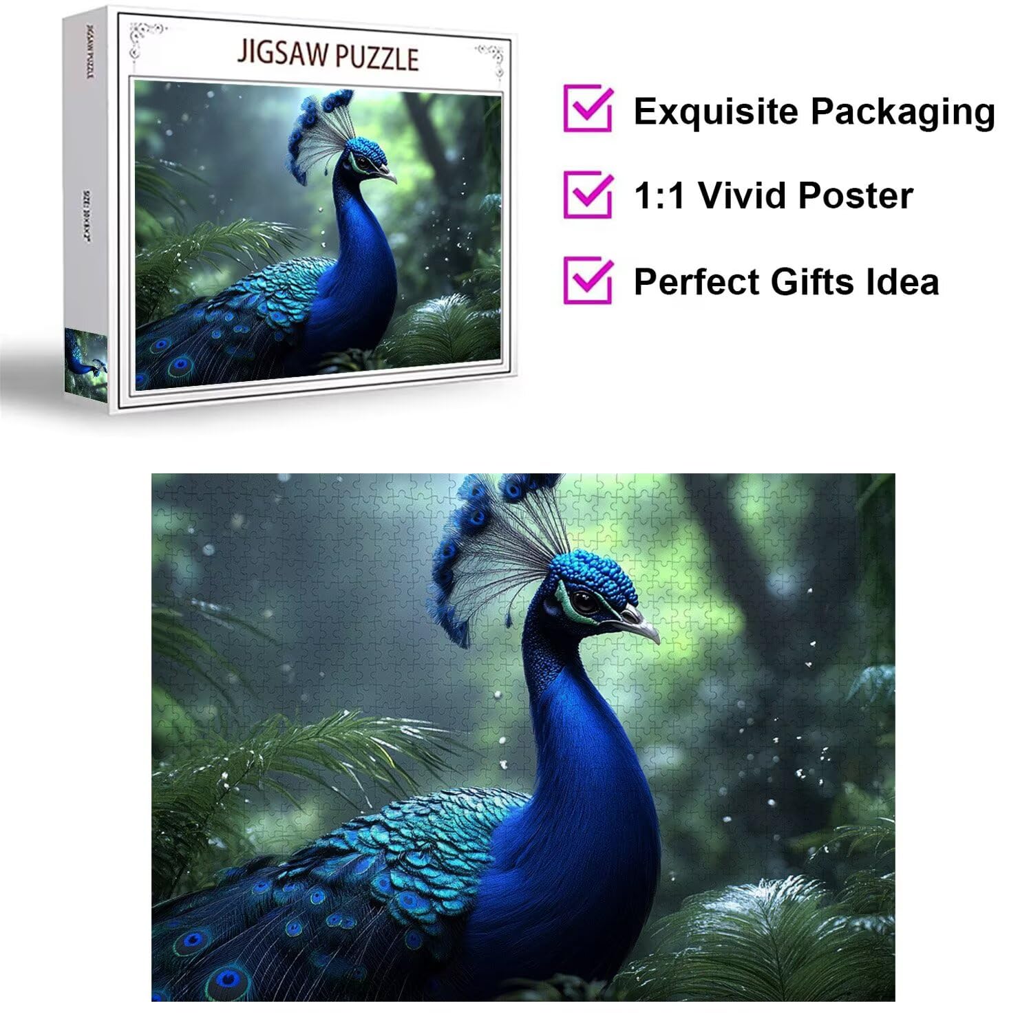 Puzzle dla dorosłych 6000, paw las, 179 x 105 cm, n-356
