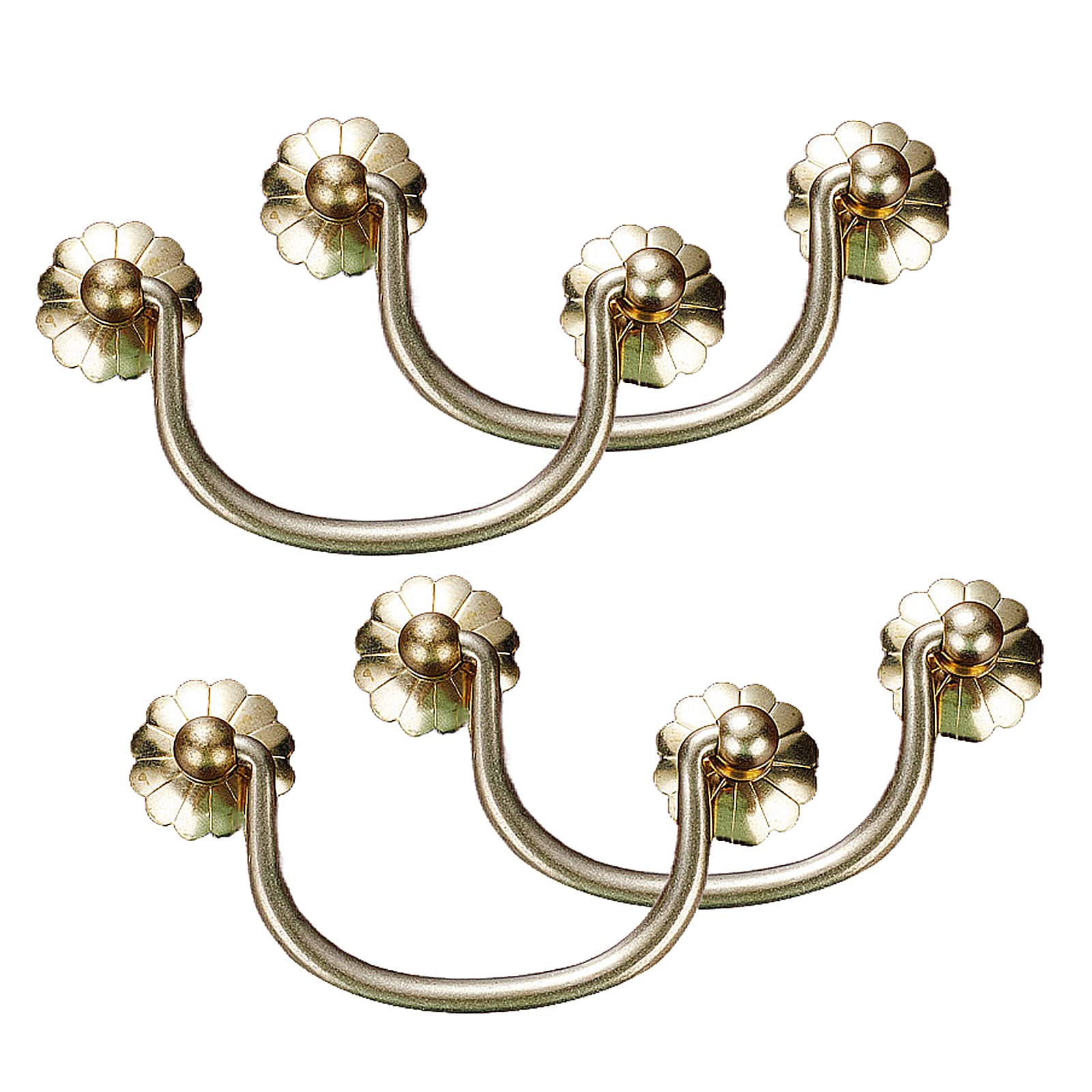 Pull Handle,4 Pieces Vintage Drawer Pull Handles, Hole Center 70mm, 80mm, Antique Brass Cabinet Door Furniture Handles, Screws For Cabinet Drawer Cabinet Kitchen Decoration, Brass Color, Bronze Color