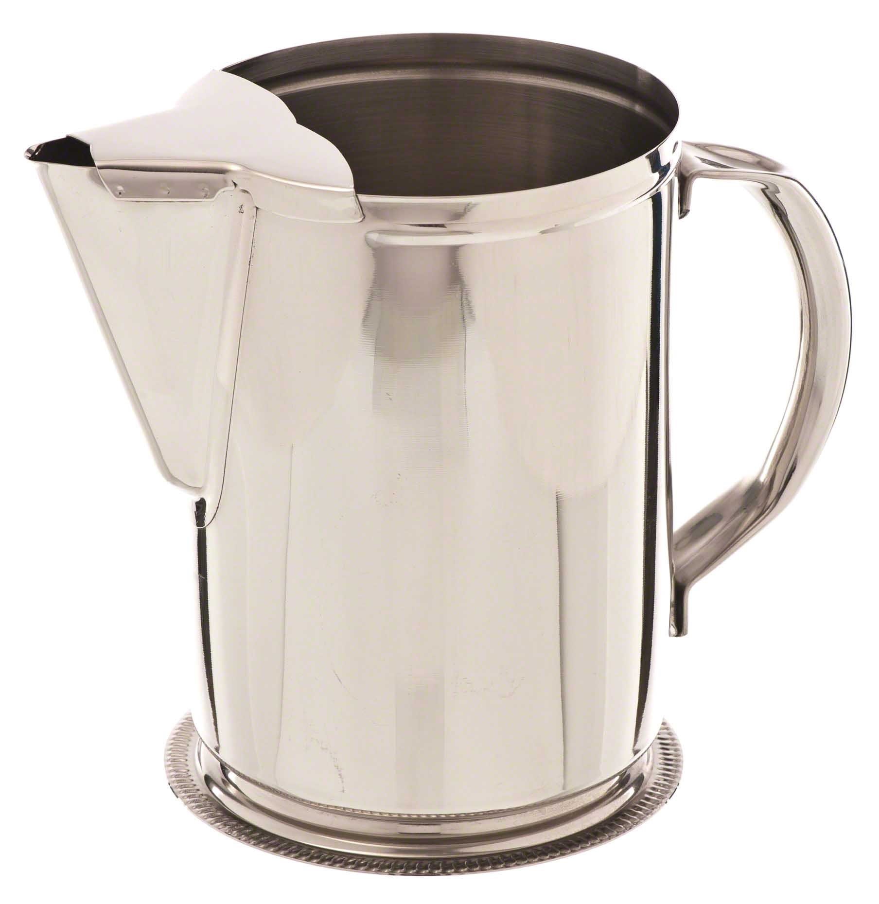 Browne 64 oz Water Pitcher w/Guard by Browne Foodservice – 64 Ounces, 64.0 fluid_ounces, Stainless Steel, Silver, Model S980