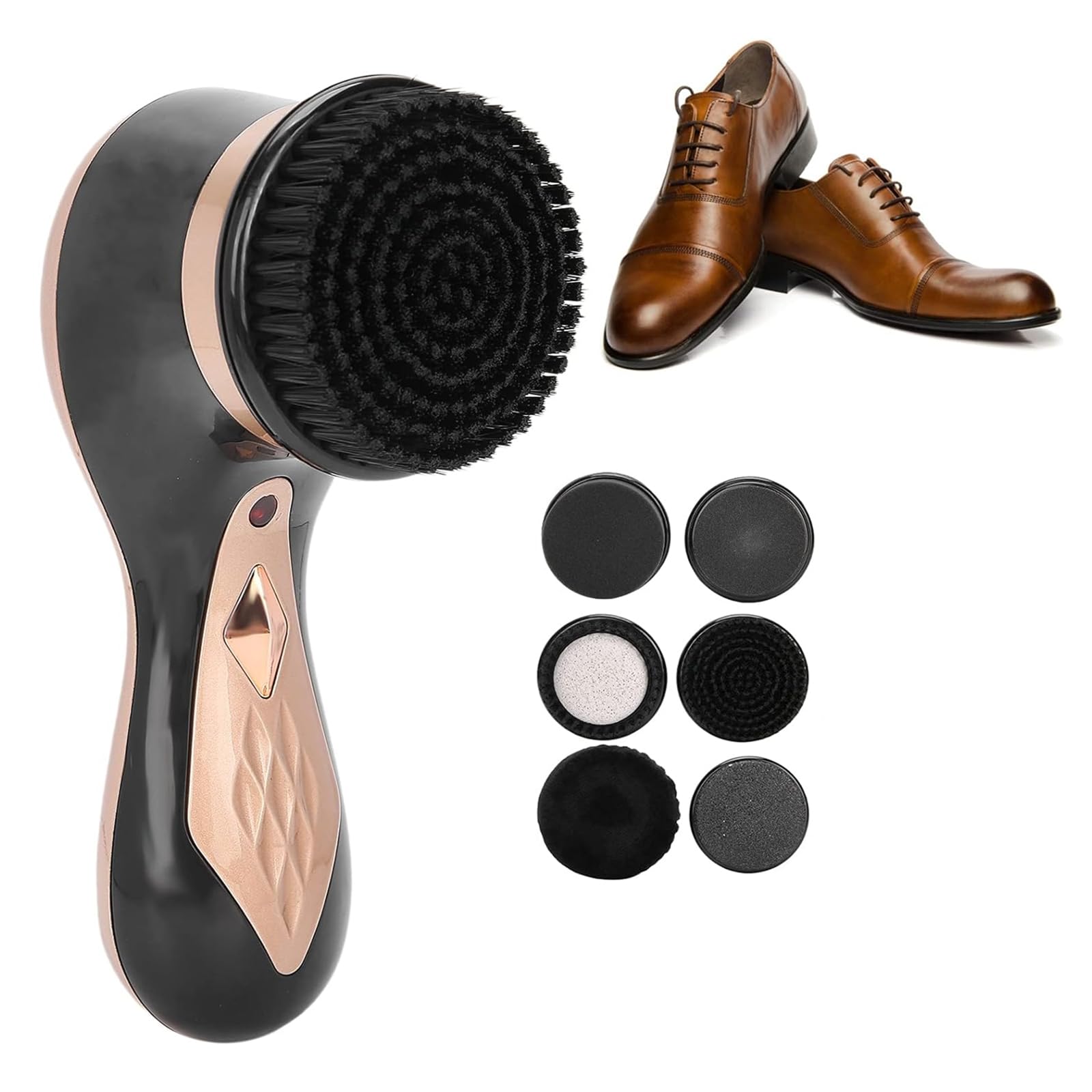 Spazzola Per Scarpe Elettrica, Kit Lustrascarpe Portatile Con Testine Da 7 Pezzi, Testine Sostituibili E Mantiene Le Mani Pulite, Pulizia E Lucidatura Efficaci Delle Scarpe, Per Scarpe, Stivali, Borse
