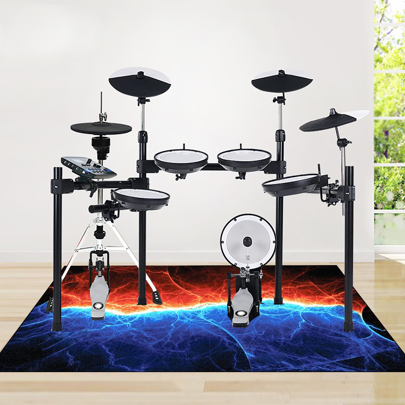 120 x 100 cm Alfombra para Batería y Percusión Alfombra de Tambor Insonorizada Alfombra Profesional Rectangular de Jazz para Caja Bombo Baterías Acústico Tambor y Otros Instrumentos Antideslizante