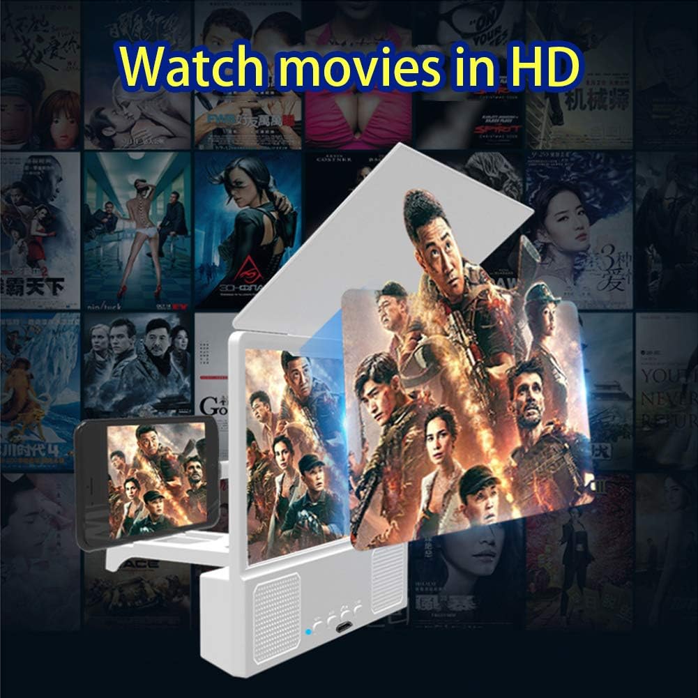 8.5 Inches-Bluetooth Speaker Multi-Function-Screen Magnifier,Dust Cover,Smartphone Magnifier,Foldable,Portable,Stand,Movie Video Screen Magnifier