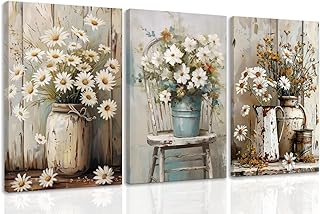12 Small Office Ideas That Maximize Limited Space 43 DUWQU 3 PCS Elegant Farmhouse Canvas Wall Art, Vintage Floral Pictures W...