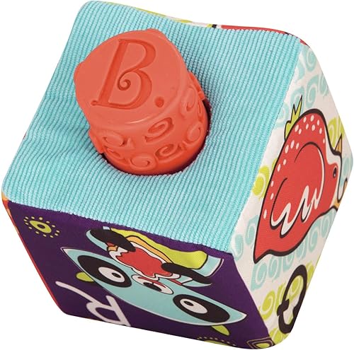 Vista 9 de B. toys Bloques de construcción de tela suave para niños pequeños - Bloques educativos del alfabeto con formas texturizadas - Apila y juega bloques