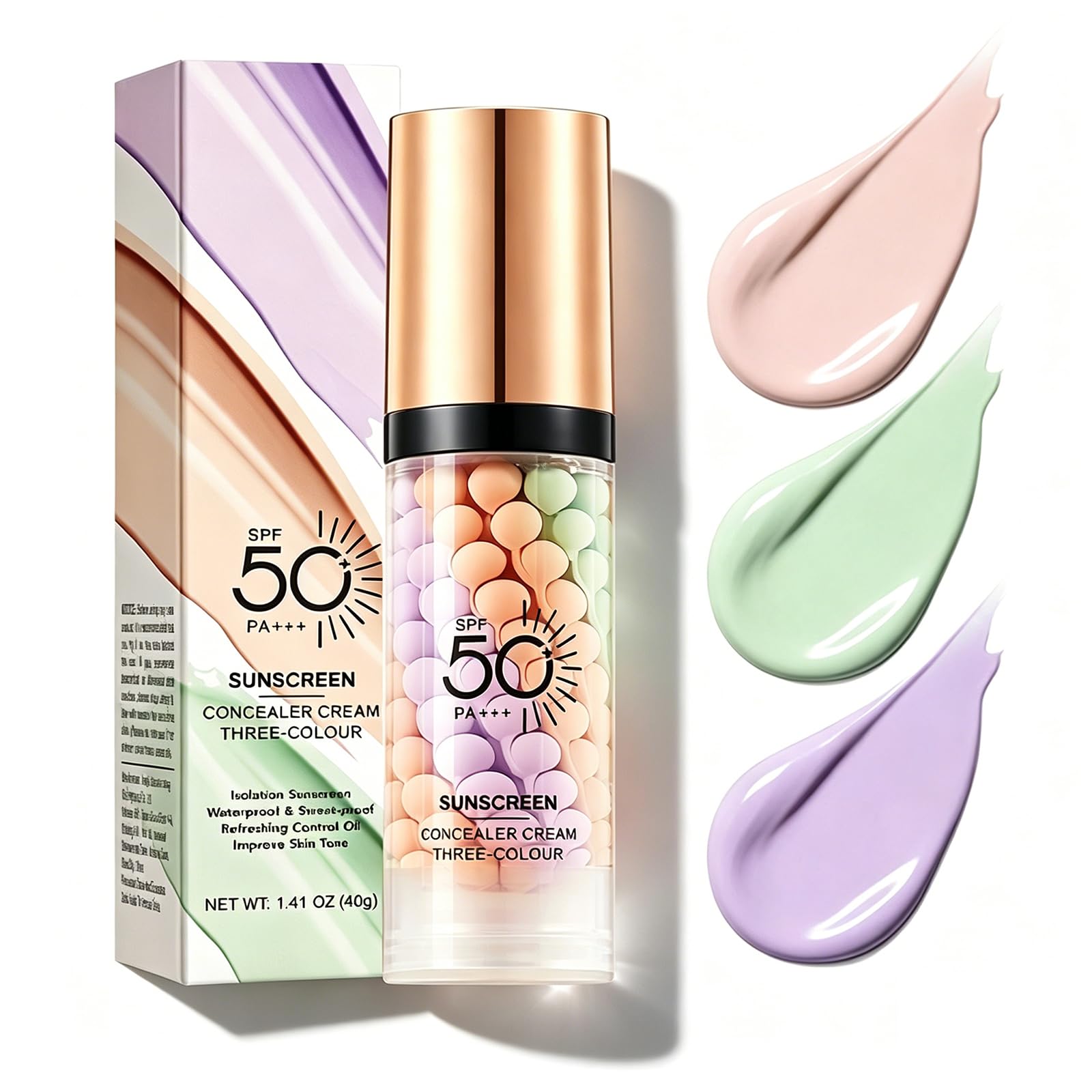 3 In 1 Primer for Face Before Makeup,Sunscreen Isolation Cream, One Step Color Corrector,Oil Control Skin Corrector,