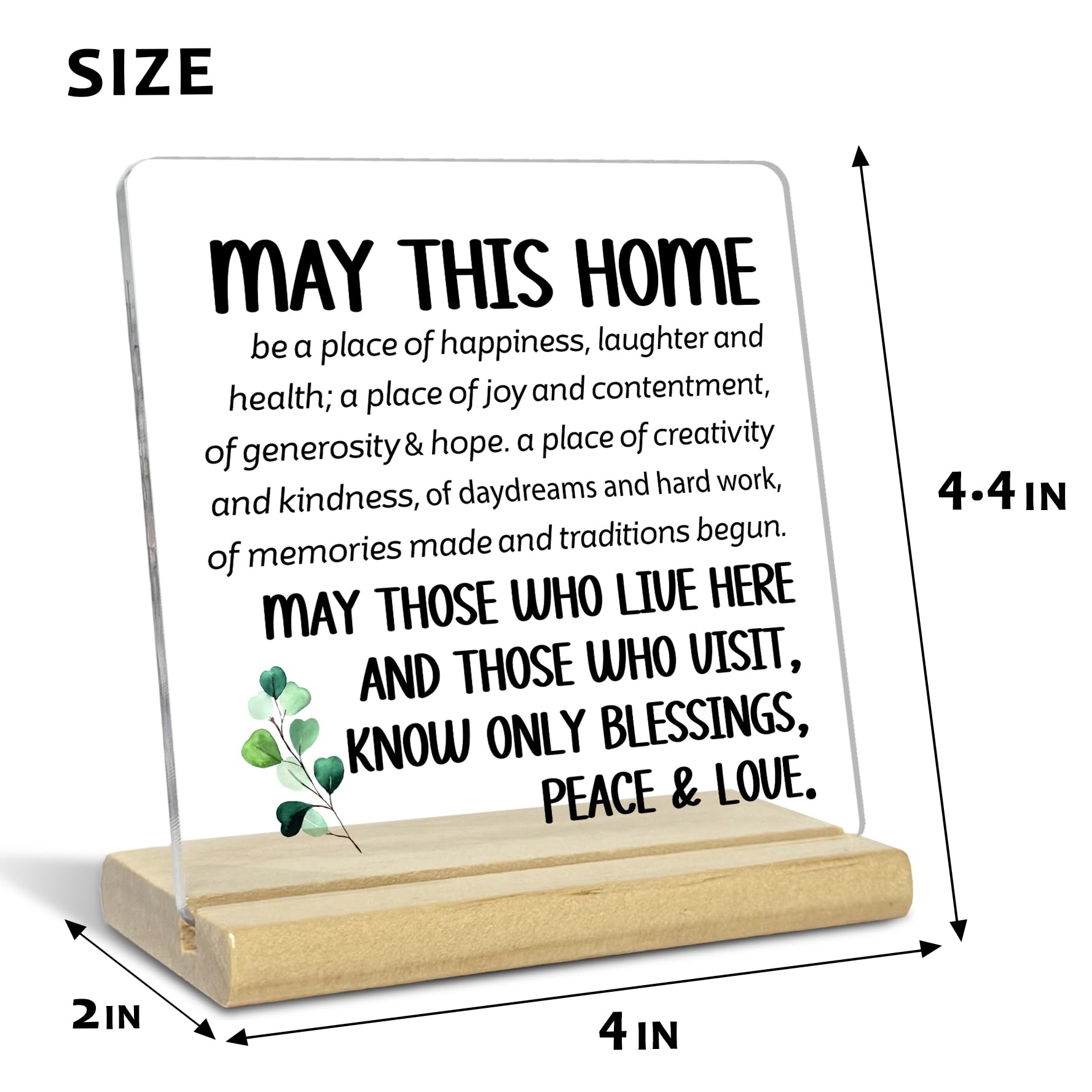 House Warming Gifts New Home for Women,Men,May This Home Acrylic Desk Docor Plaque,Inspirational Christian Desk Sign