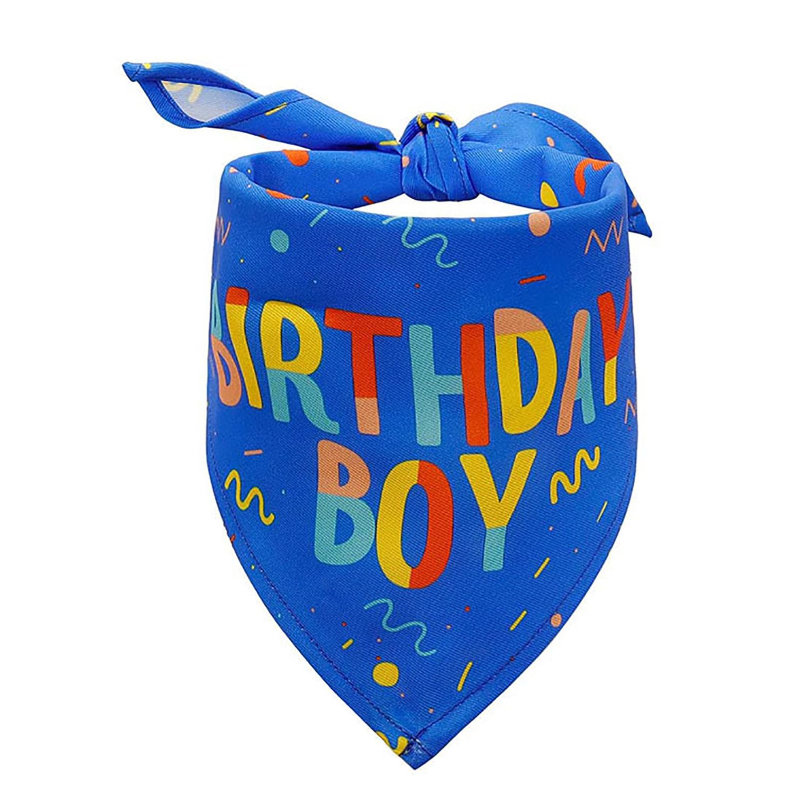 Birthday Boy Dog Bandana Printed Dog Bandana Pet Scarf Dog Birthday Party Supplies for Dogs Pet Accessories for