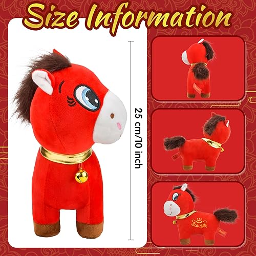 Miniatura 2 de Peluche de Año Nuevo Chino del Caballo 2026, ideal para decoración del hogar, mascota de recuerdo para adornos de automóvil, hogar, oficina, tienda,