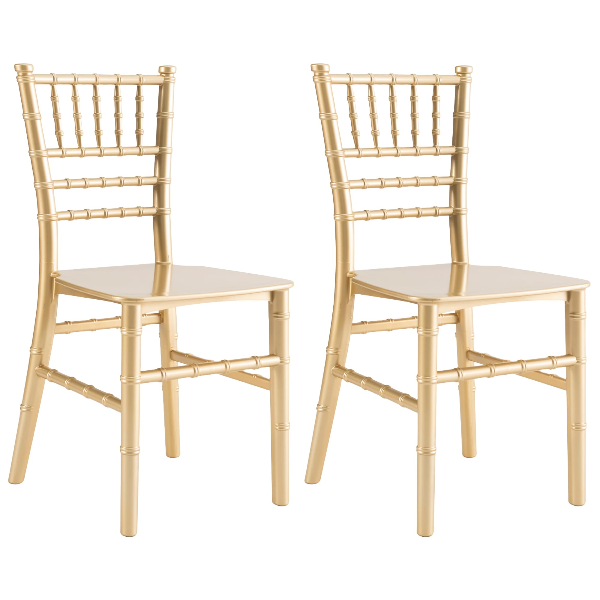 JOON 2 Pack Kids Tiffany Chiavari Chairs, 25x13x14.5 Inches, Polycarbonate, 12.75” Seat Height, Elegant & Stackable Design, Comfortable, for Toddler