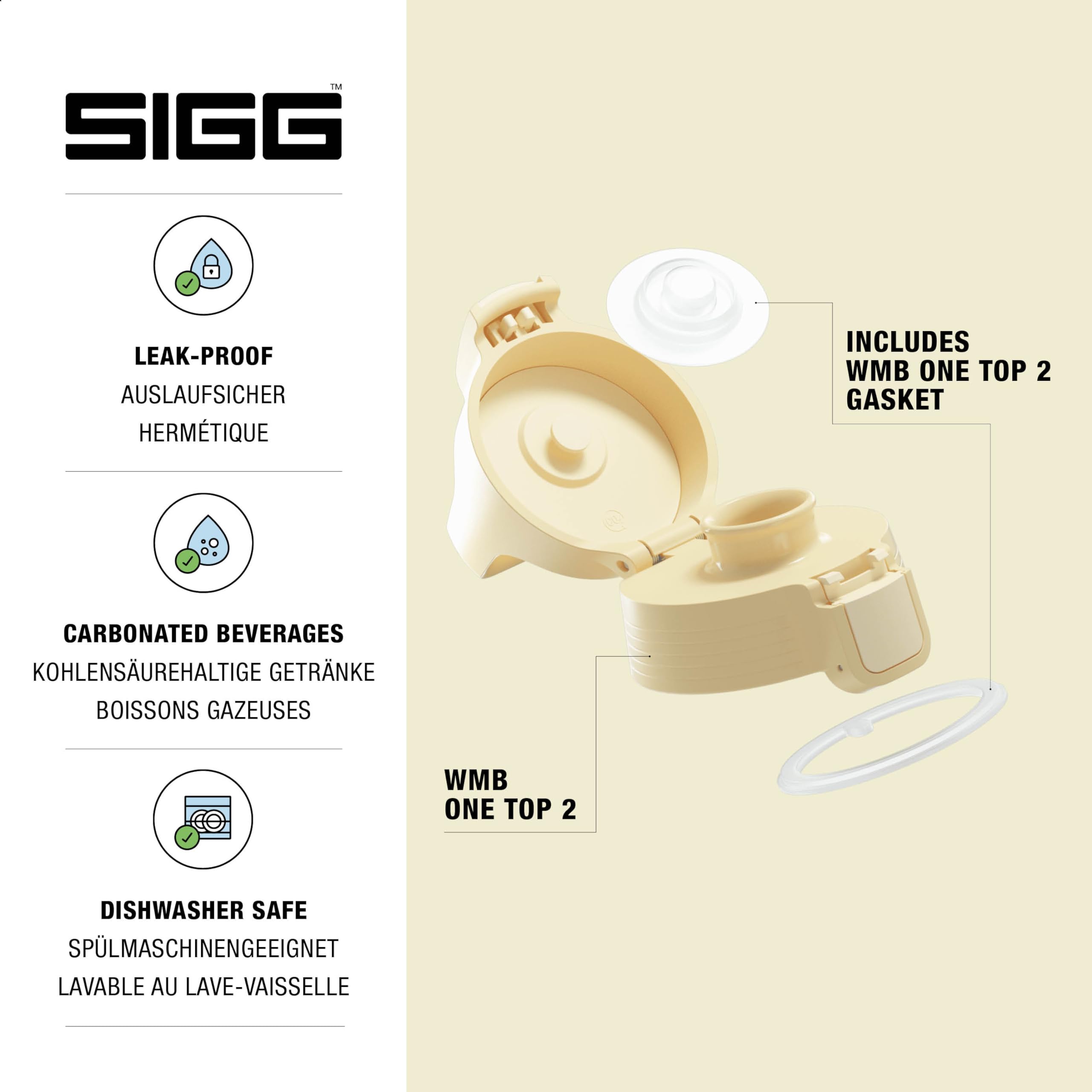 Sigg WMB ONE TOP 2 opti yellow, 1000 ml - Image 2