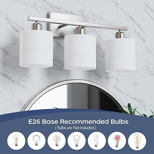 Miniatura 4 de PARTPHONER Lámparas de baño, accesorios de iluminación de baño sobre el espejo, luces clásicas de tocador, lámpara de tocador moderna con pantallas