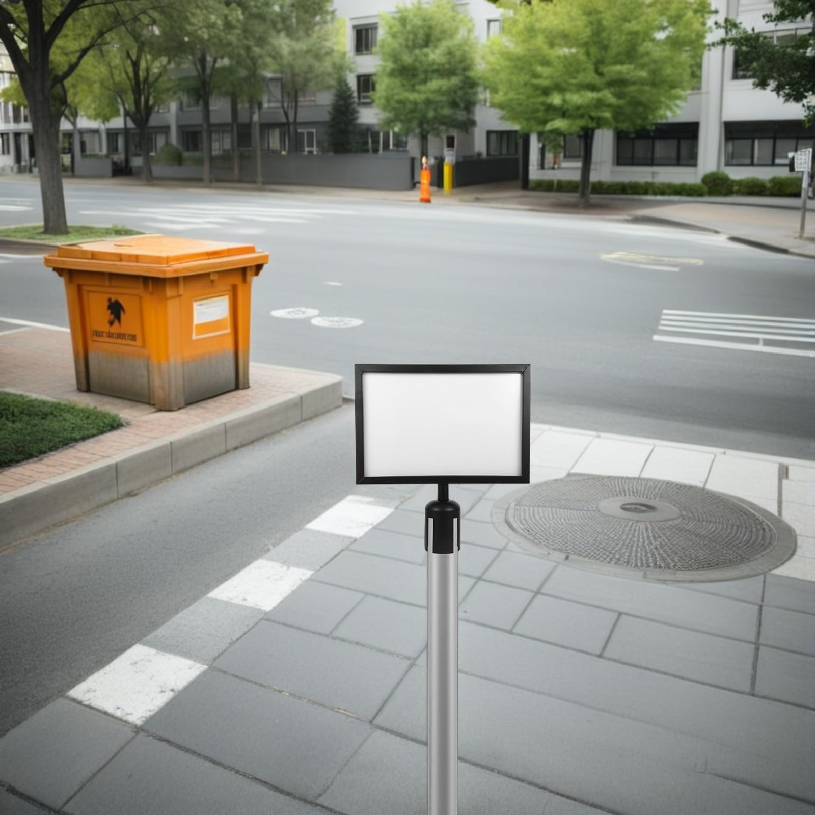 NUOBESTY 2 Stück Edelstahl Ständer Schildhalterrahmen Querformat für Warteschlangensteuerung und Route Guidance in Einkaufszentren und Banken